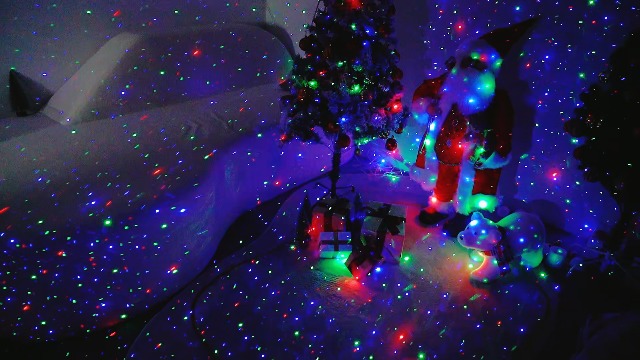 Image of Christmas Projector Lights Outdoor, 3 Color Firefly Light Show, IP65 Waterproof Light Projector Outdoor with Remote Control and Timer, Indoor Projection Lights for House Garden Holiday Xmas Decor