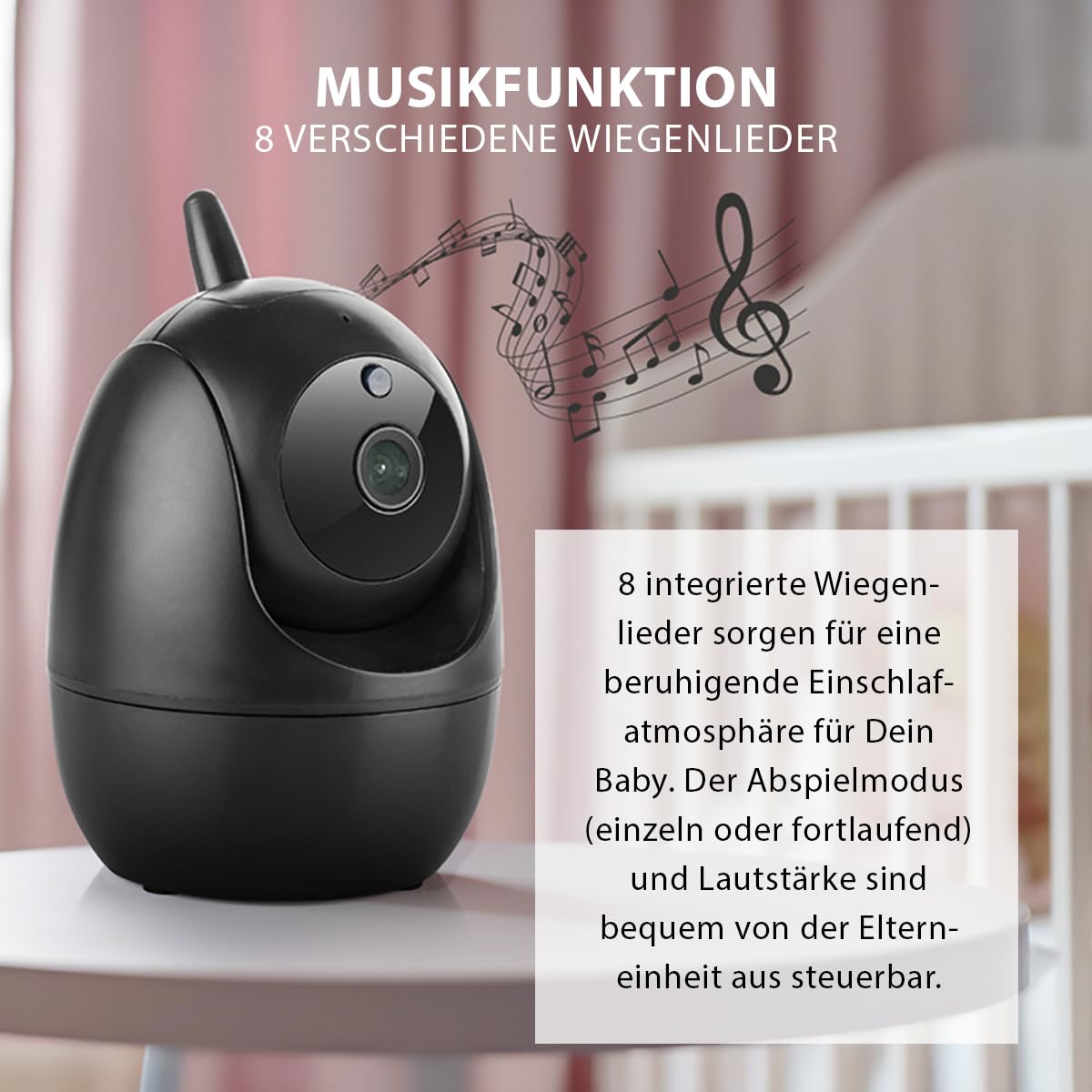 reer BabyCam Pro HD Move | Digitales Video-Babyphone mit FHSS-Technologie | Großer 5" HD-Bildschirm | 300m Reichweite | schwenk- & neigbare Kamera mit Nachtsicht und 4-fach Zoom