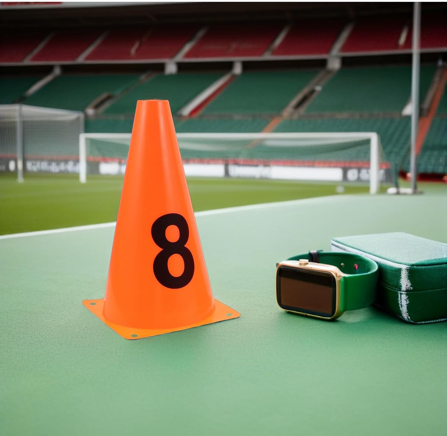10pcs Soccer Agility Training Cones Set, 23cm Plastic Numbered Spot Markers 0-9 for Football Field Drills and Speed Agility Exercises