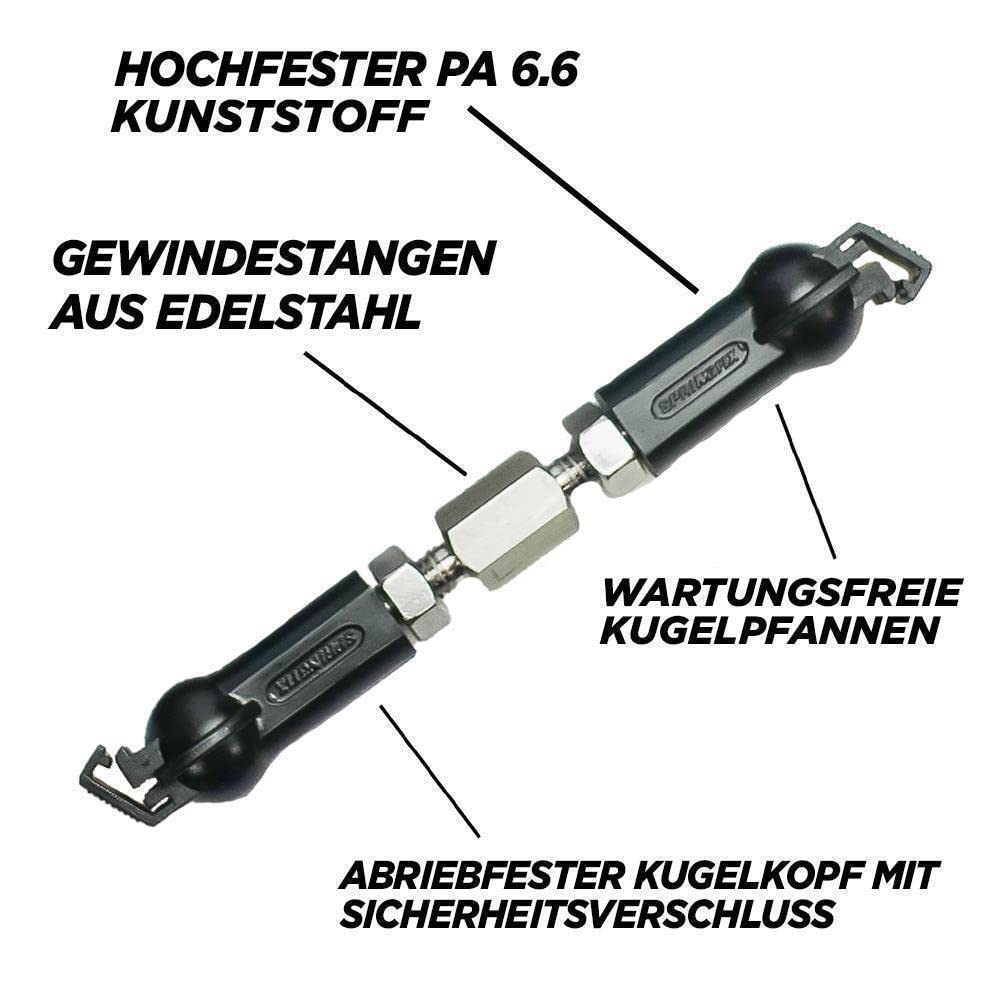 BBM | Edelstahl Koppelstange Vorder- Hinterachse A6 S6 RS6 4G Stufenlose Tieferlegung Airmatic | 4 Stück