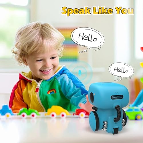 Miniatura 6 de KaeKid Robots para niños, robótico inteligente interactivo con sensor táctil, control de voz, reconocimiento de voz, canto, baile, repetición y