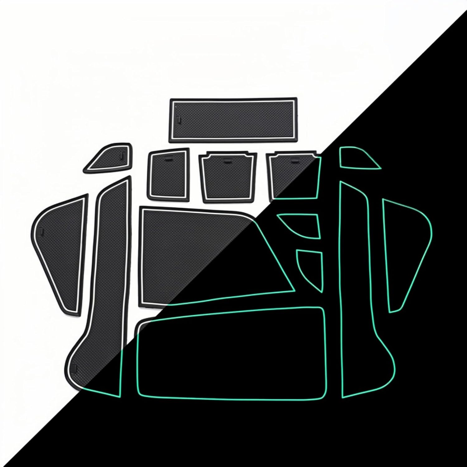 Car Slot Mats for Nissan Note E13, Non-Slip Anti Dust Door Slot Pad Cup Door Center Console Liner Mats Car Interior Accessories,White