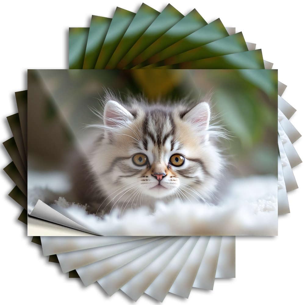 A Fluffy Kitten with Striking Eyes. Tattoos Tiki | Autumn Helmet Removable Decal Pack(12X18CM)