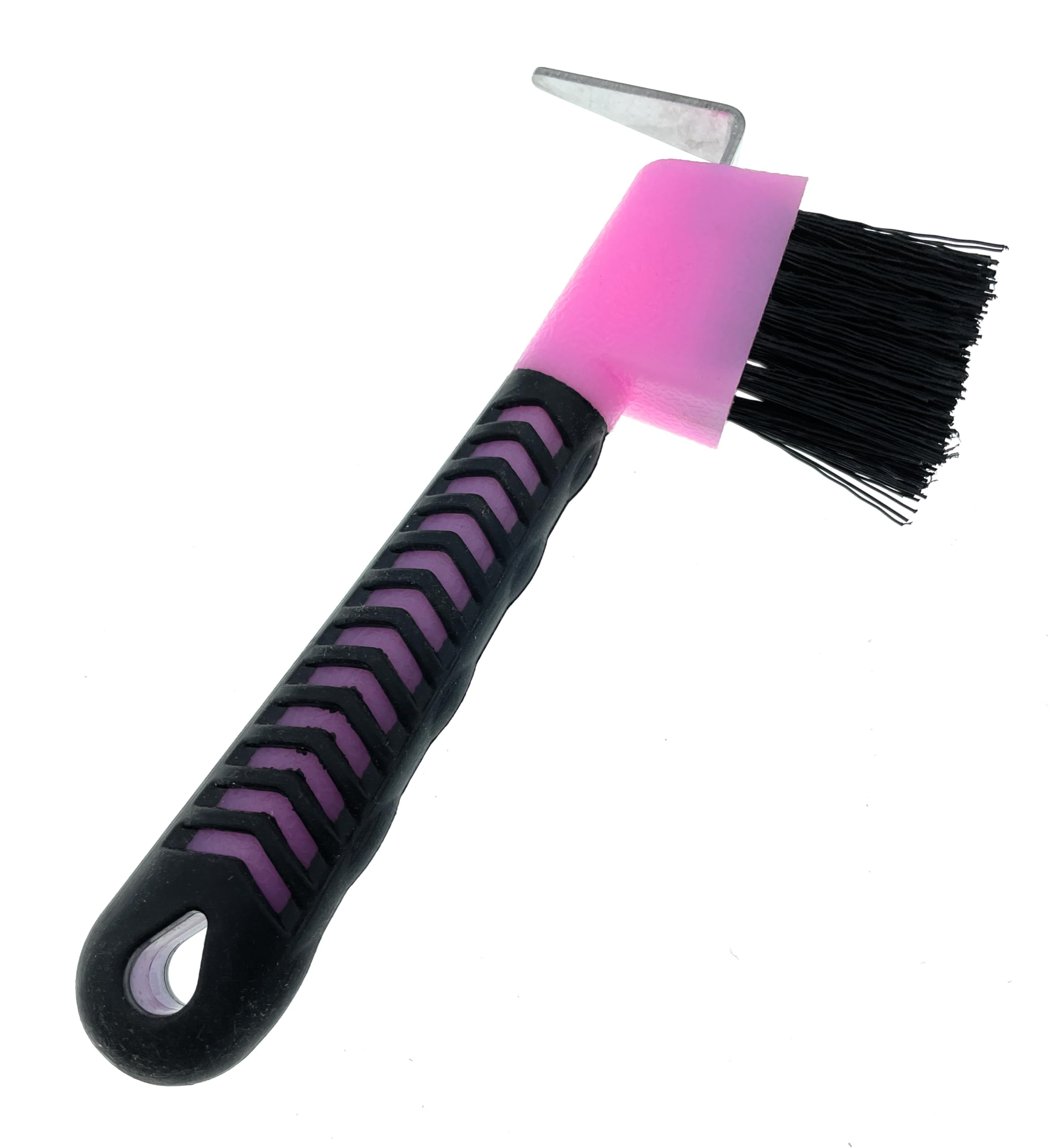 MacMaxe Ergonomic Horse Hoof Pick Brush with Heavy-Duty Rust-Resistant Steel Pick and Durable Nylon Bristles – Ideal for Hoof Care, Easy to Clean, Suitable for Beginners and Advanced Riders (Pink) - image 2