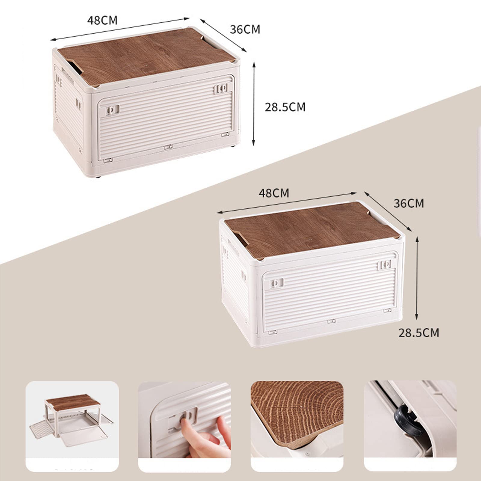 Cajas Almacenaje, Caja Plegable Cajas Organizadoras Apilable Cajas Almacenaje Plastico Portátil Caja Almacenaje con Tapa Cajas Almacenaje Decorativas Cajas Almacenaje Ropa con Ruedas