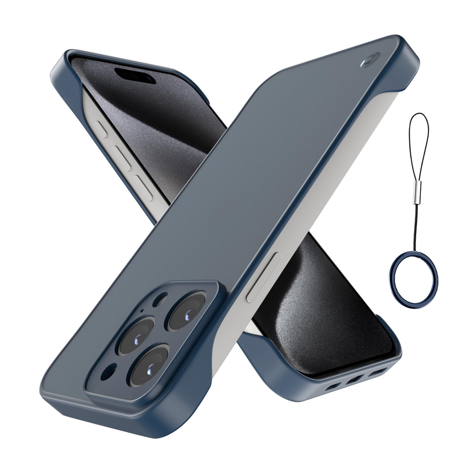 Pikkme Back Cover | Hybrid Frameless | Full Camera Protection | Raised Edges | Frosted Matte Translucent Bumper Case for iPhone 15 Pro (Blue) (B0CL39HS4J) Amazon Price History, Amazon Price Tracker