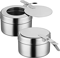 Vista 1 de Soporte de combustible para rozaduras de acero inoxidable con tapa, caja de combustible de calor enlatada, bandejas de calentamiento para bufés