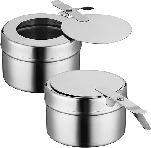 Soporte de combustible para rozaduras de acero inoxidable con tapa, caja de combustible de calor enlatada, bandejas de calentamiento para bufés,