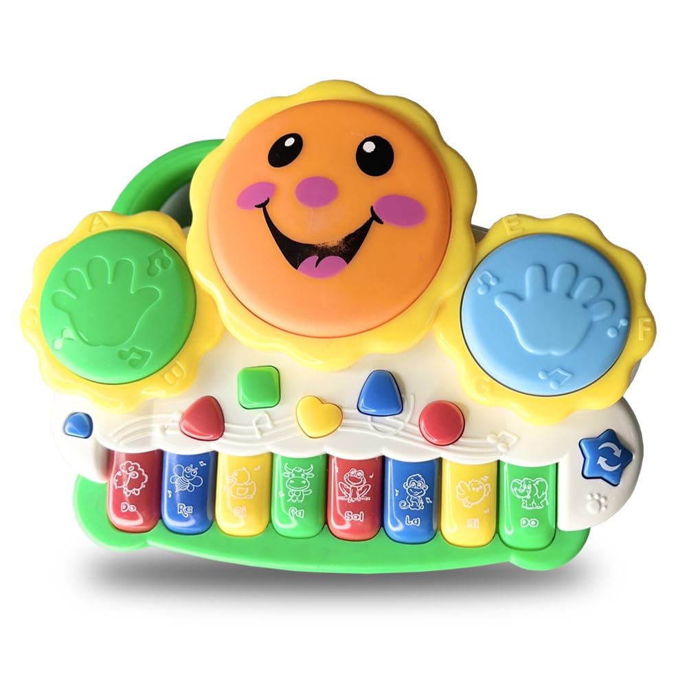 ToyMagic Electronic Drum Smiley Face Keyboard Piano|2 in1 Musical Toy with Animal Sounds & Flash Light |AA Battery Operated|Learning & Educational Toy for Kids 1+|Birthday & Return Gift|Made in India (B0CGBHK5NR) Amazon Price History, Amazon Price Tracker
