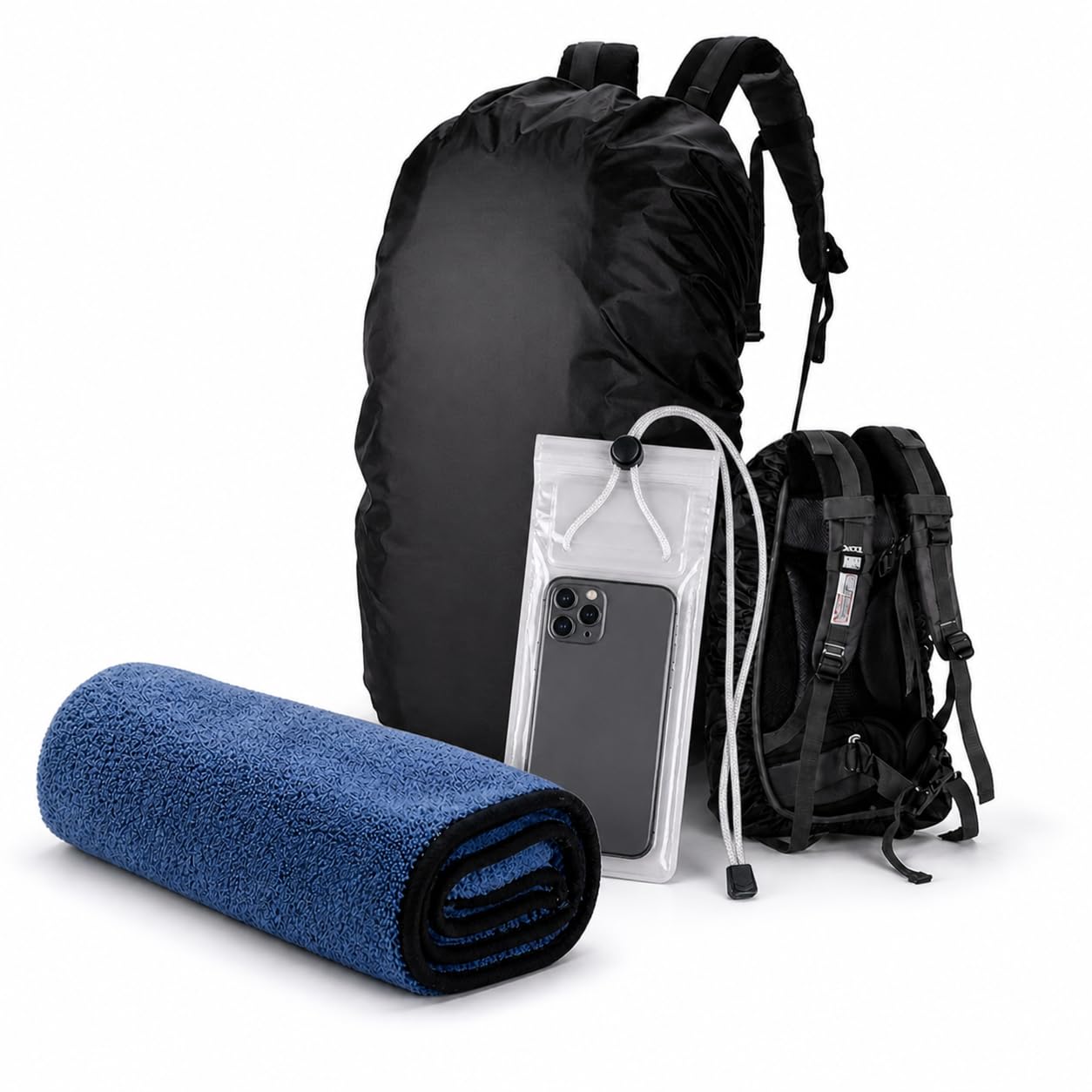 3-in-1 Travel Outdoor Kit: Rain Cover, Waterproof Phone Pouch & Quick-Dry Towel-image-30