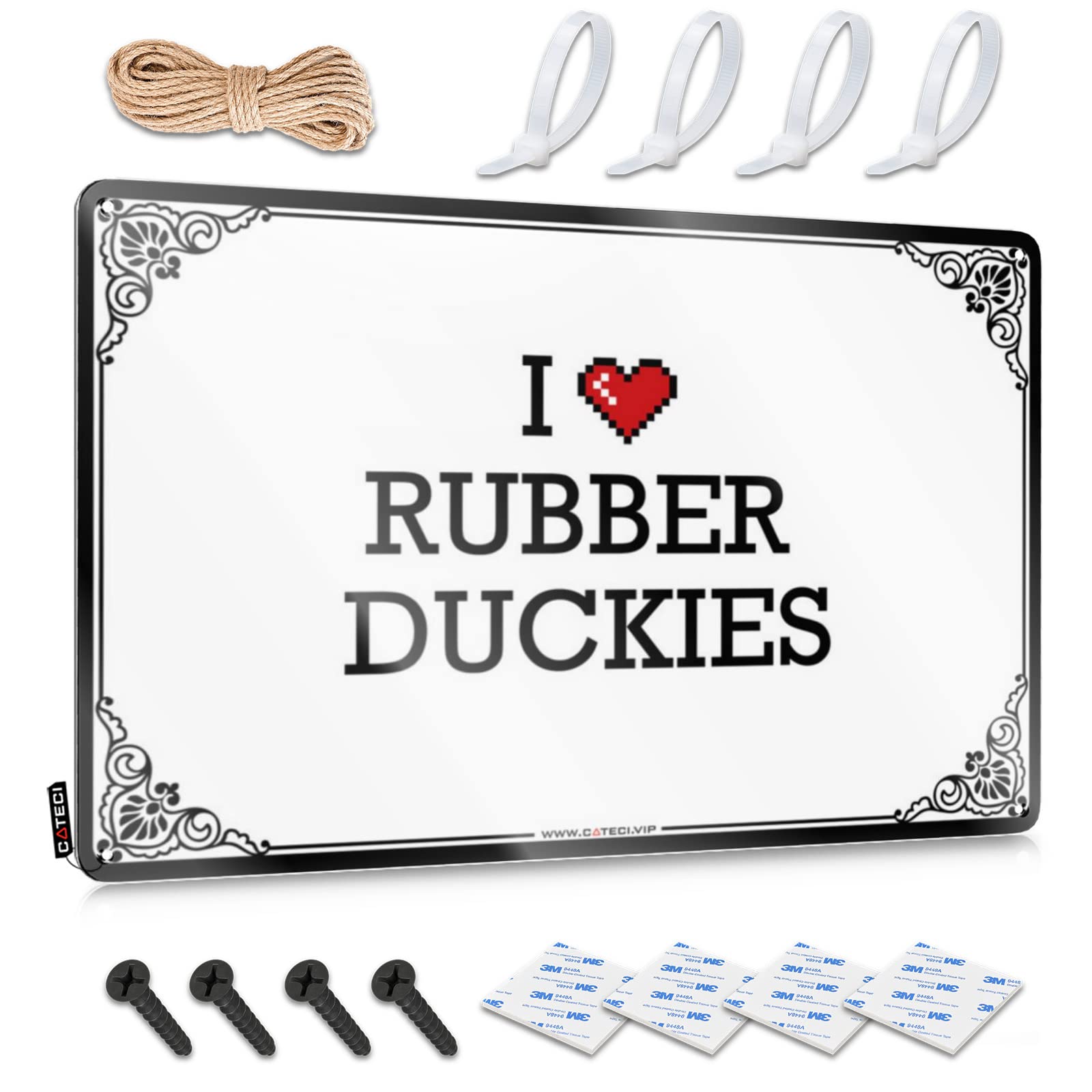 Unique Decor Funny Vintage Signs | I Love Rubber Duckies Country Decorative Wall Art Ready To Hang For Ranch(30X40CM)