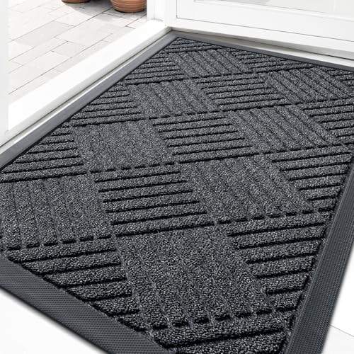 Image of OLANLY Front Door Mat Outside Entrance, Waterproof Heavy-Duty Doormat