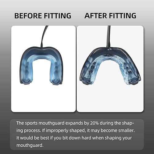 Miniatura 4 de HIAARO Paquete de 12 protectores bucales deportivos con correas y estuche, protector bucal para jóvenes y adultos, para fútbol, hockey, boxeo, artes