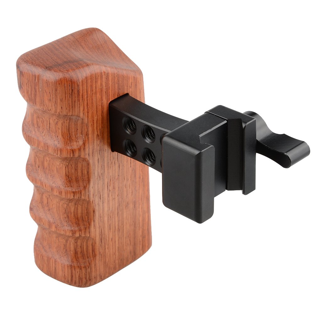 CAMVATE Poignée Grip NATO En Bois Pour DSLR - Rail NATO 7cm Avec Fixation 1/4-20