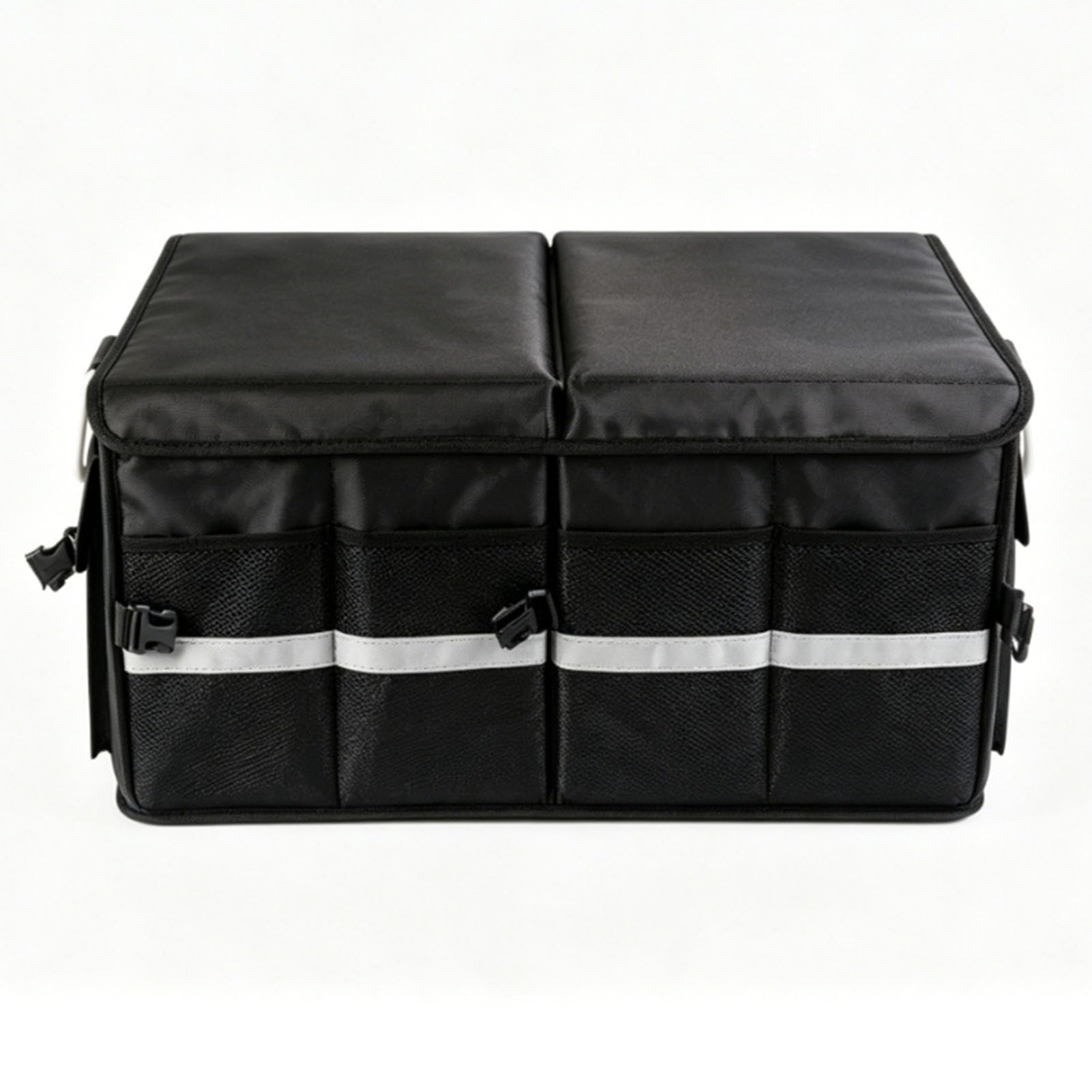 SIXRUN Organizador de Maletero de Coche con Tapa, Organizador de Almacenamiento Plegable de Tela Oxford 1680D, Diseño Plegable de 3 Compartimentos de 55 L para SUV, Camión, Herramientas de (Sin