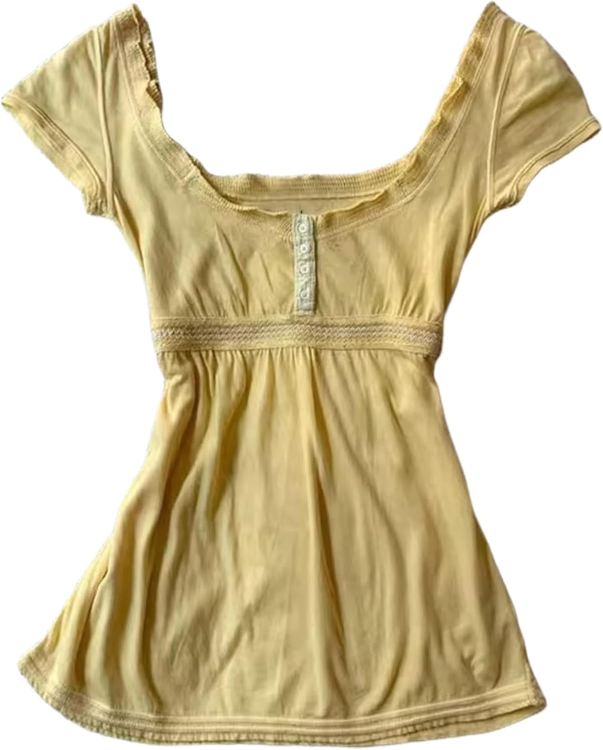 Women Emo 2000s Vintage Y2K Coquette Vintage Lace Short Sleeve T-Shirt Crop Tops Teens Tee