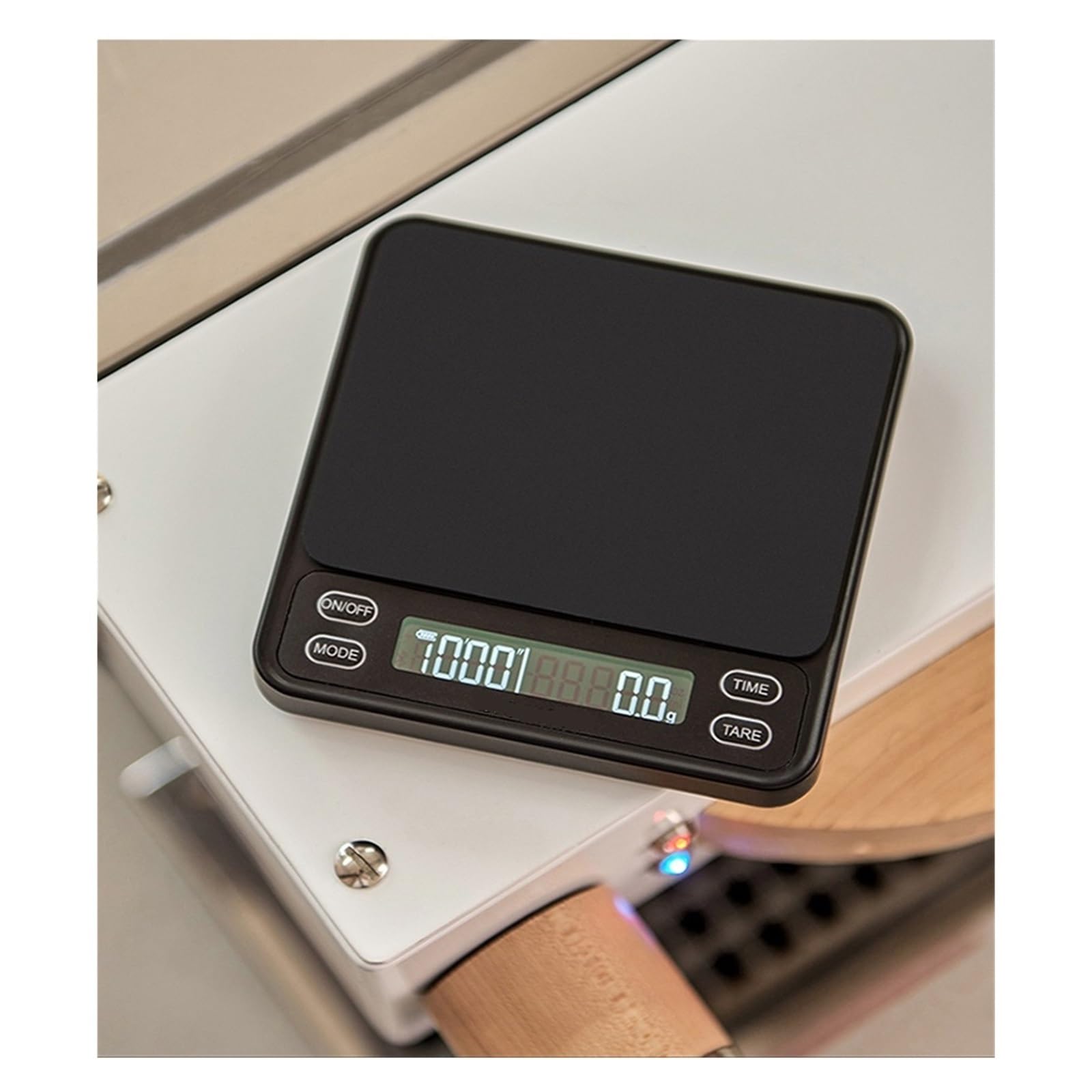 2 kg Mini kieszonkowa inteligentna elektroniczna waga kuchenna LED z timerem(Jedna inteligentna skala kolorów3