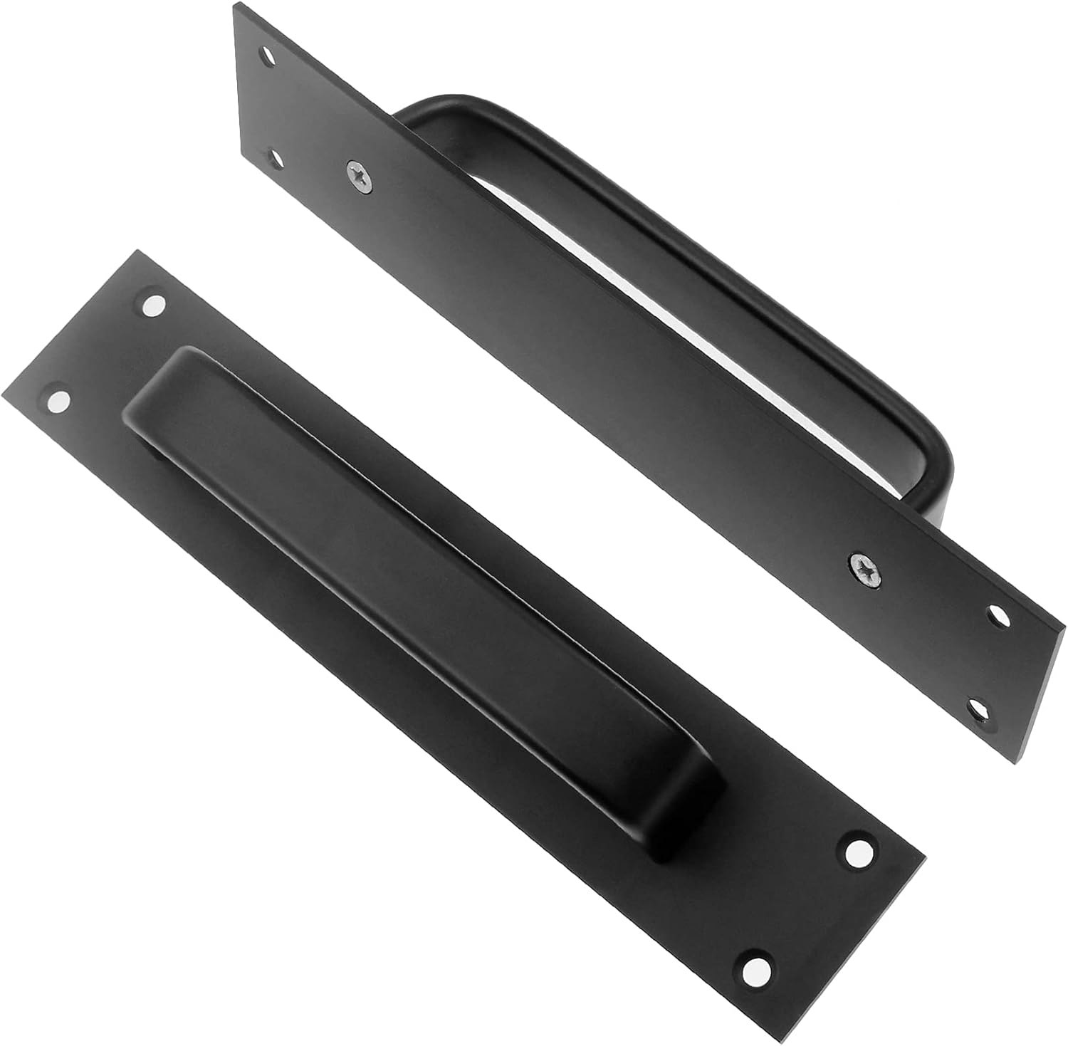 Jiozermi 2 Pack Sliding Barn Door Handle, 7.9 Inch Gate Door Handle, Aluminium Alloy Door Pull Handle for Sliding Barn Door Gate Cabinet Closet Drawer Garage Shed, Black