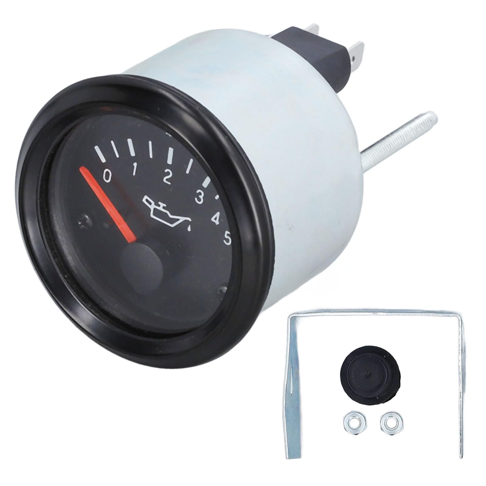 Manometro Carburante, Manometro Olio Impermeabile con Retroilluminazione a LED, 0-5 Bar, Copertura Trasparente, Ampia Compatibilità, Facile Installazione per Motore (24 V