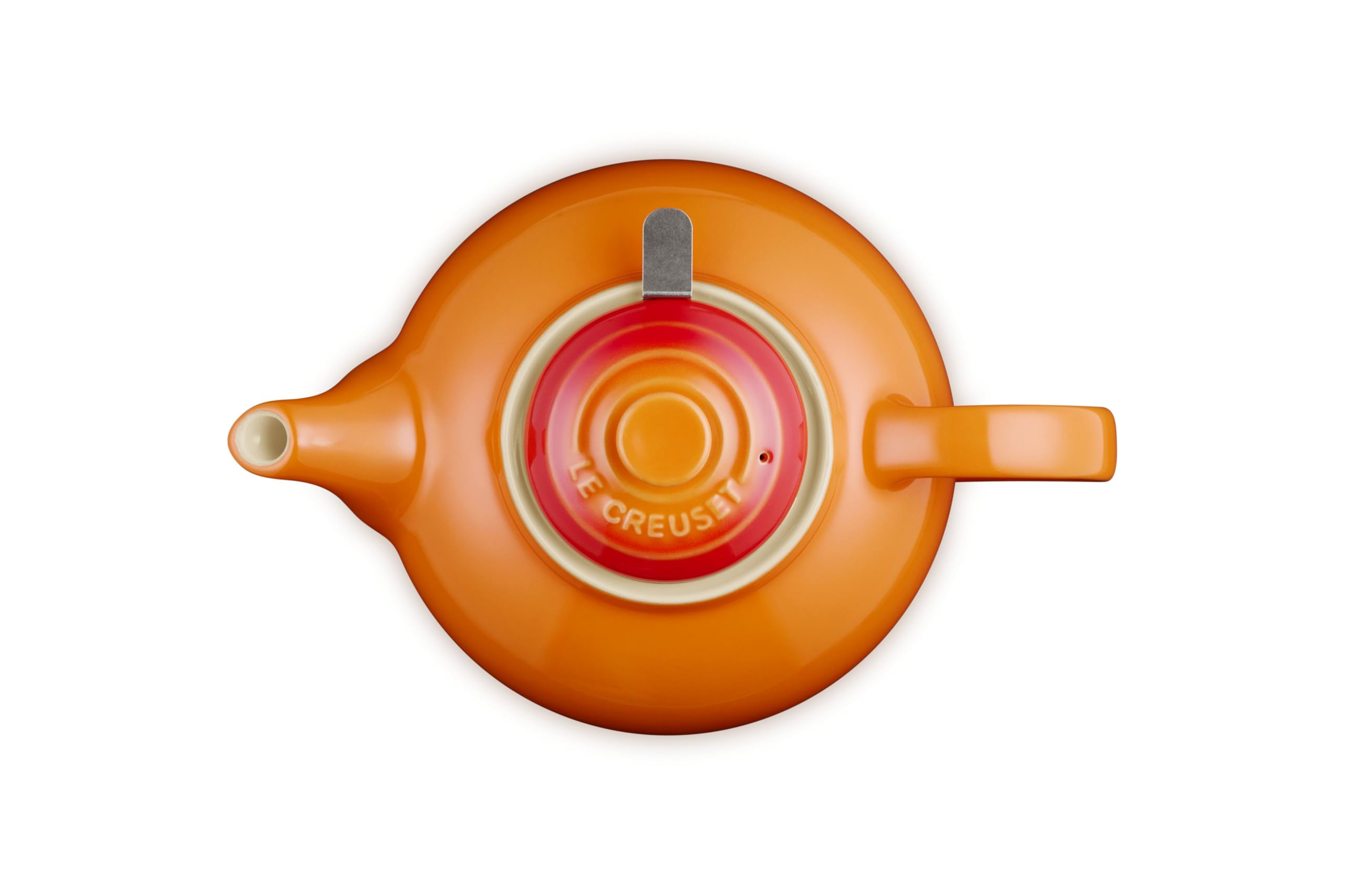 Le Creuset Steingut-Teekanne mit Edelstahl-Teesieb, 1,3 l, Volcanic