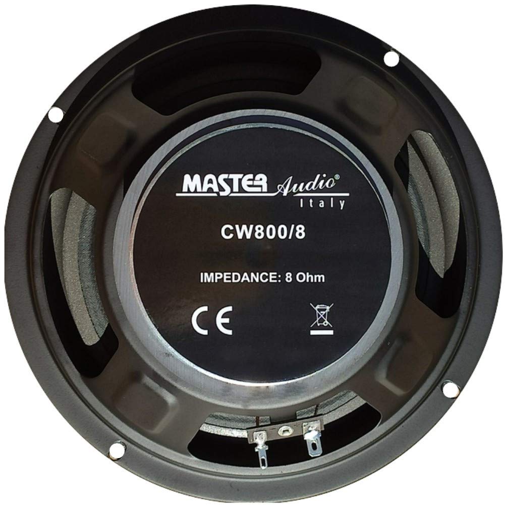 1 WOOFER MASTER AUDIO CW800/8 CW 800/8 altoparlante da 20,00 cm 200 mm 8" da 150 watt rms e 300 watt max 8 ohm 93 db portiere sportelli auto, 1 pezzo