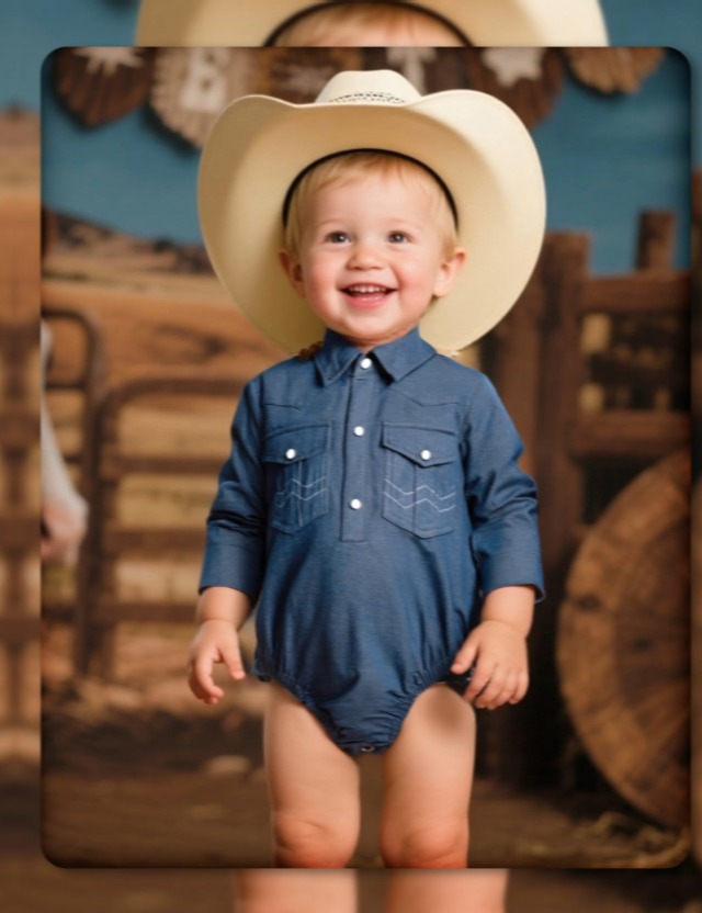 Body de algodón estilo vaquero para bebé 0-18 meses miniatura 7