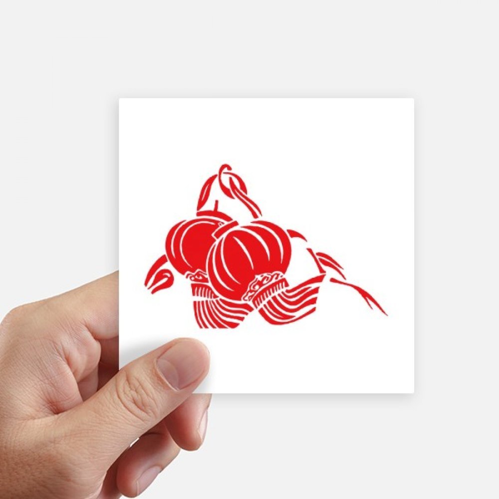 Lanterne chinoise autocollant motif lotus rouge pour customiser mur et moto