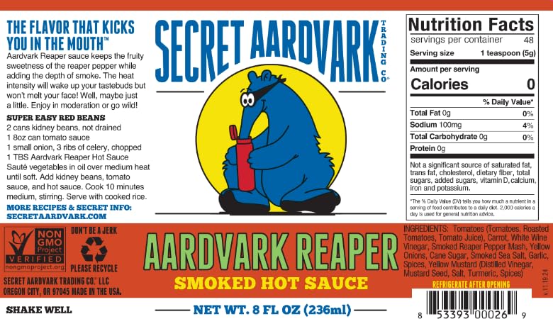 Miniatura 4 de Secret Aardvark - Paquete variado de salsa picante  Chipotle ahumado, segador y salsa picante de escorpión rojo, salsas picantes y adobos sin OMG,