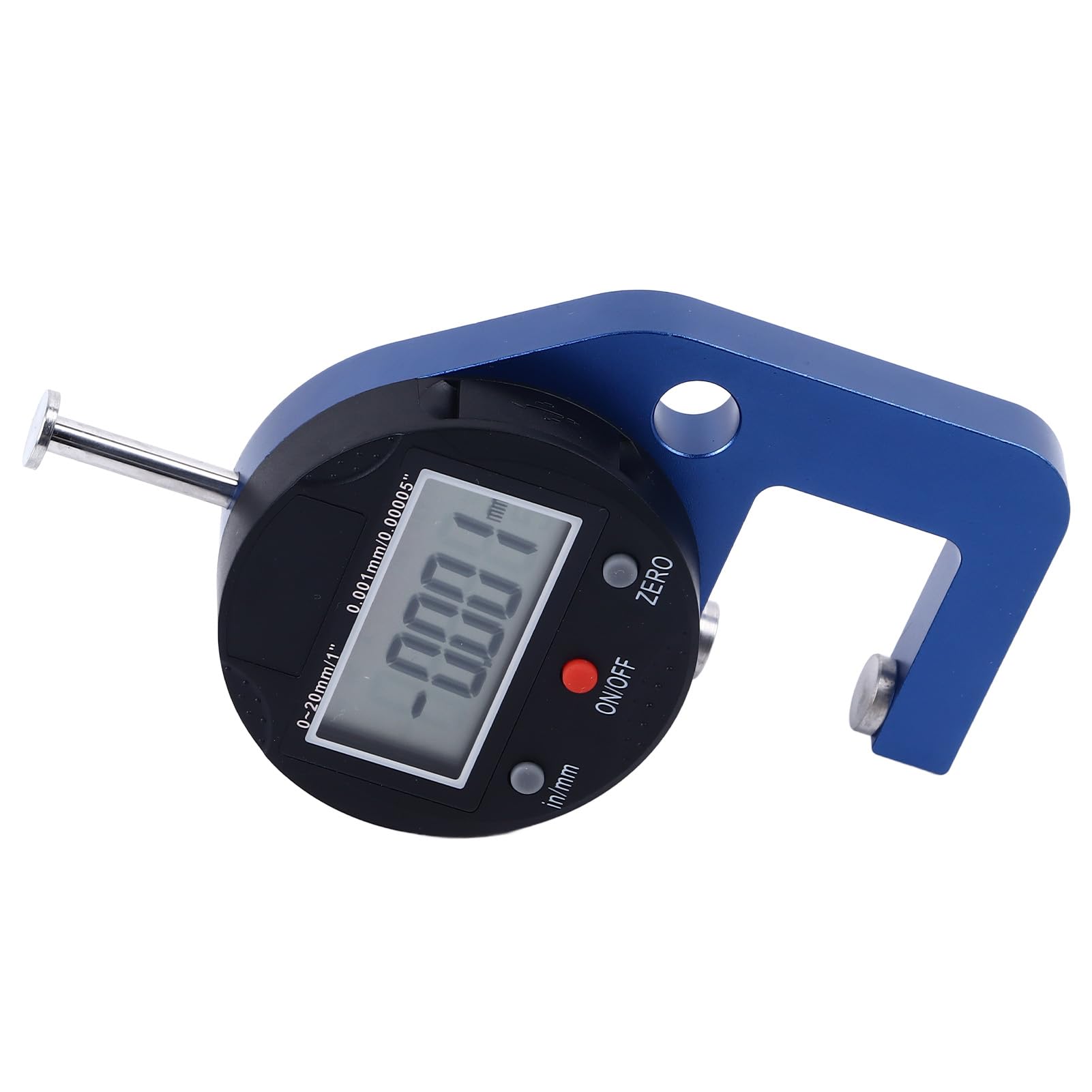 Medidor de espesor digital de 0 a 20 mm, herramienta de medición de alta precisión con resolución de 0,001 mm, medidor de espesor de aleación de aluminio para procesamiento