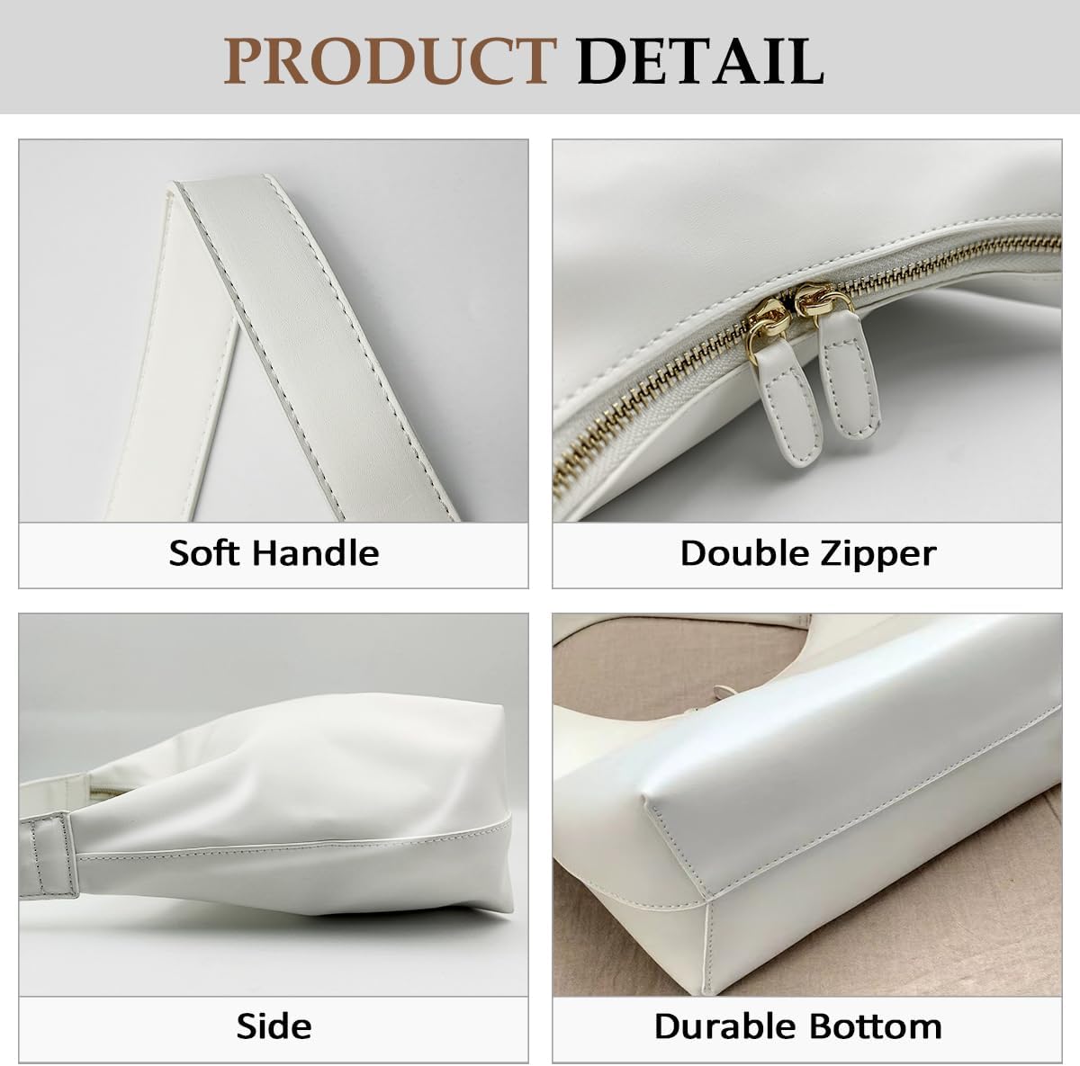 Leather Hobo Bags for Women Small Soft Shoulder Purse Slouchy Tote Handbags with Double Zipper Design 2025