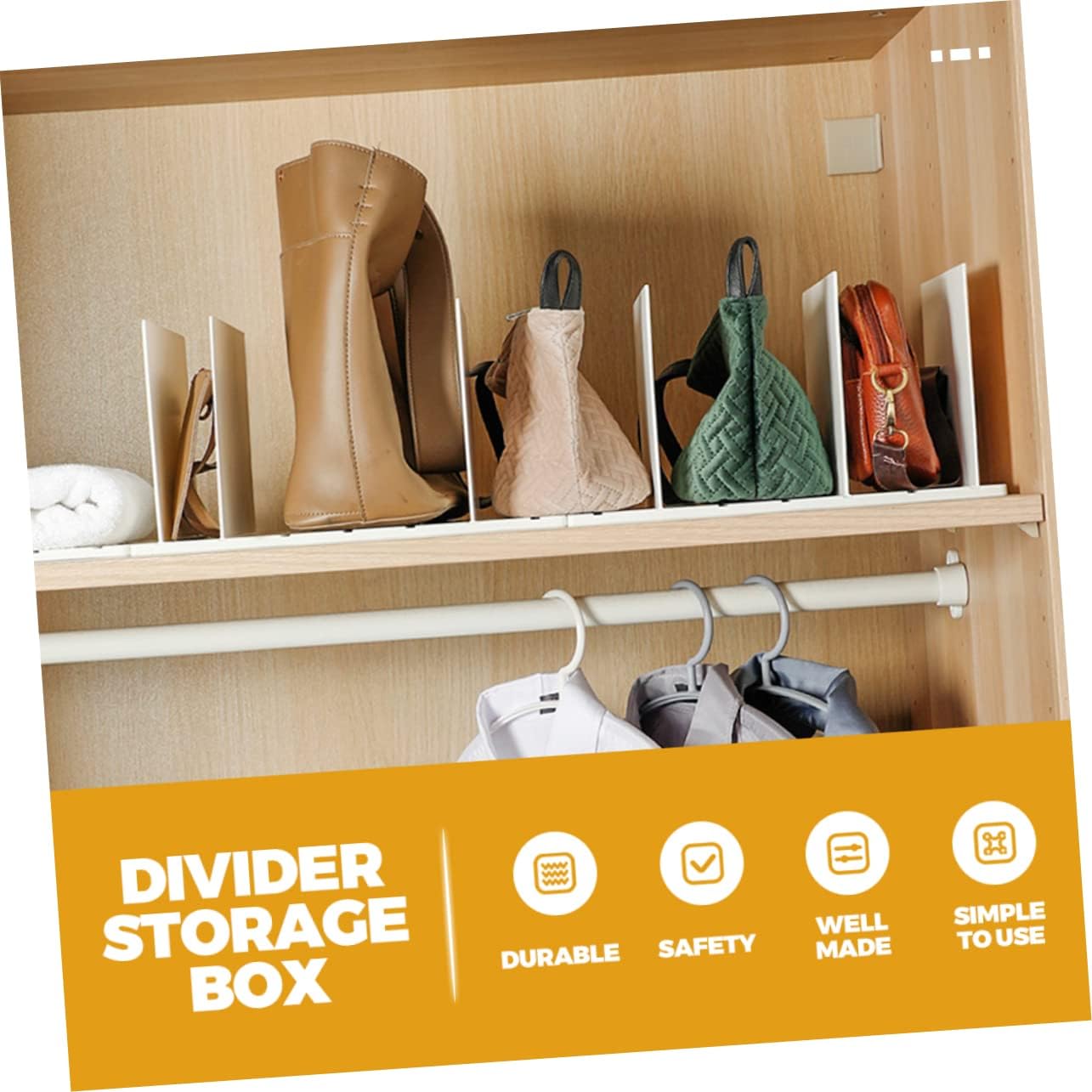 PRETYZOOM Plastic Shelf Dividers Organizers for Closet Bookshelf and Desktop Sturdy Easy to Install Household Storage for Clothes and Books