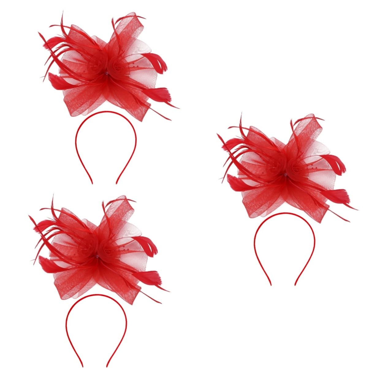 FRCOLOR 3stücke Haarschmuck Mit Federn Und Netzgarn Handgefertigtes Haaraccessoire Für Damen Für Partys Und Besondere Anlässe Atmungsaktiv Und Stilvoll