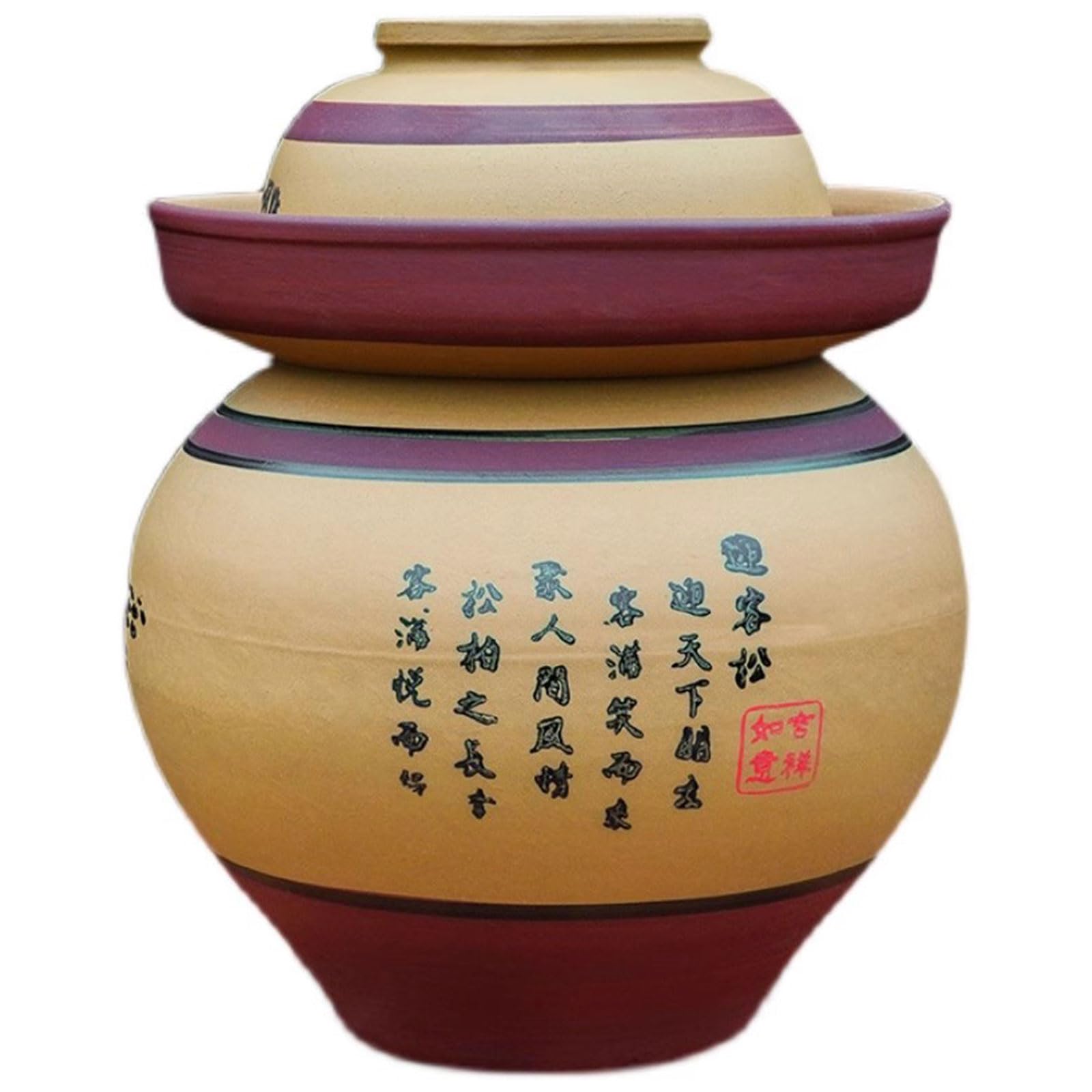 Słoik fermentacyjny z pokrywką z uszczelką wodną, Tradycyjne chińskie porcelanowe słoiki na kiszonki, Ceramiczny garnek do fermentacji, gliniany garnek kuchenny,11kg