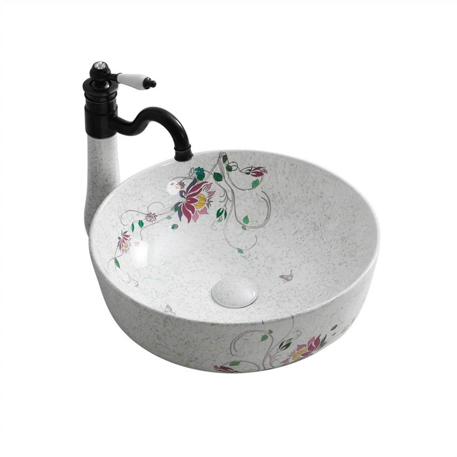 WOTZOV Bathroom Vessel Sink Bowl Basin Countertop Basin Light Luxury Style Bathroom Sink Home Bathroom Washbasin Ceramic Square Art Washbasin Lavatory Above Counter Vanity Sink