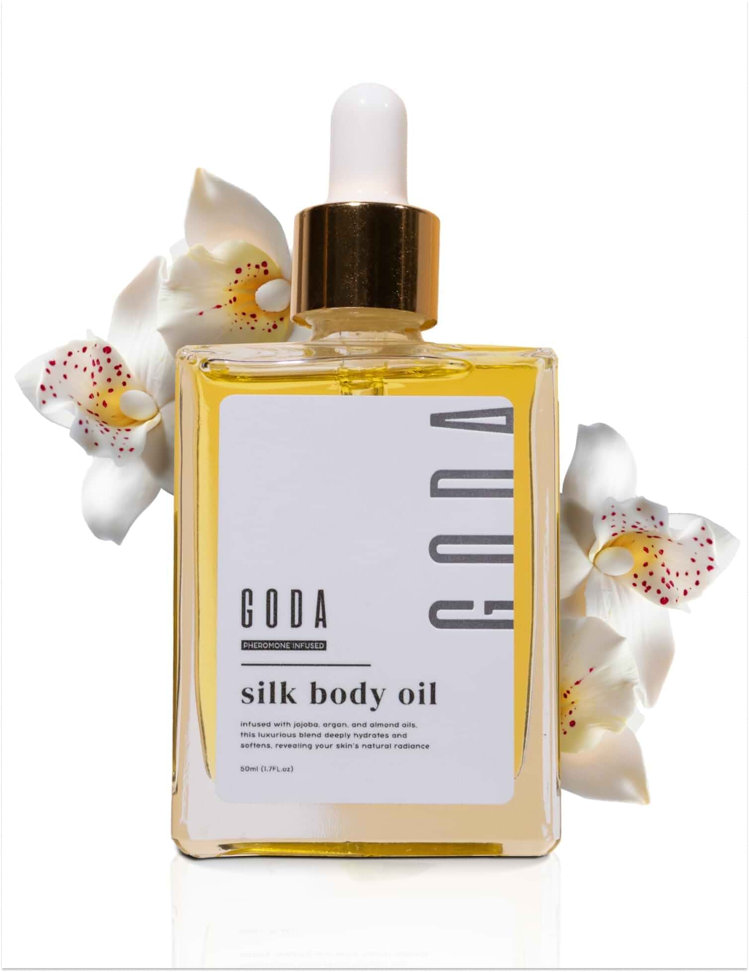 GODA Silk Body Oil Women - Firming Anti Aging Moisturizing Formula, Crepey Skin Hydrating After Shower, Scented Organic Blend Premium SkincareHydrating1.7 Fl Oz (Pack of 1)