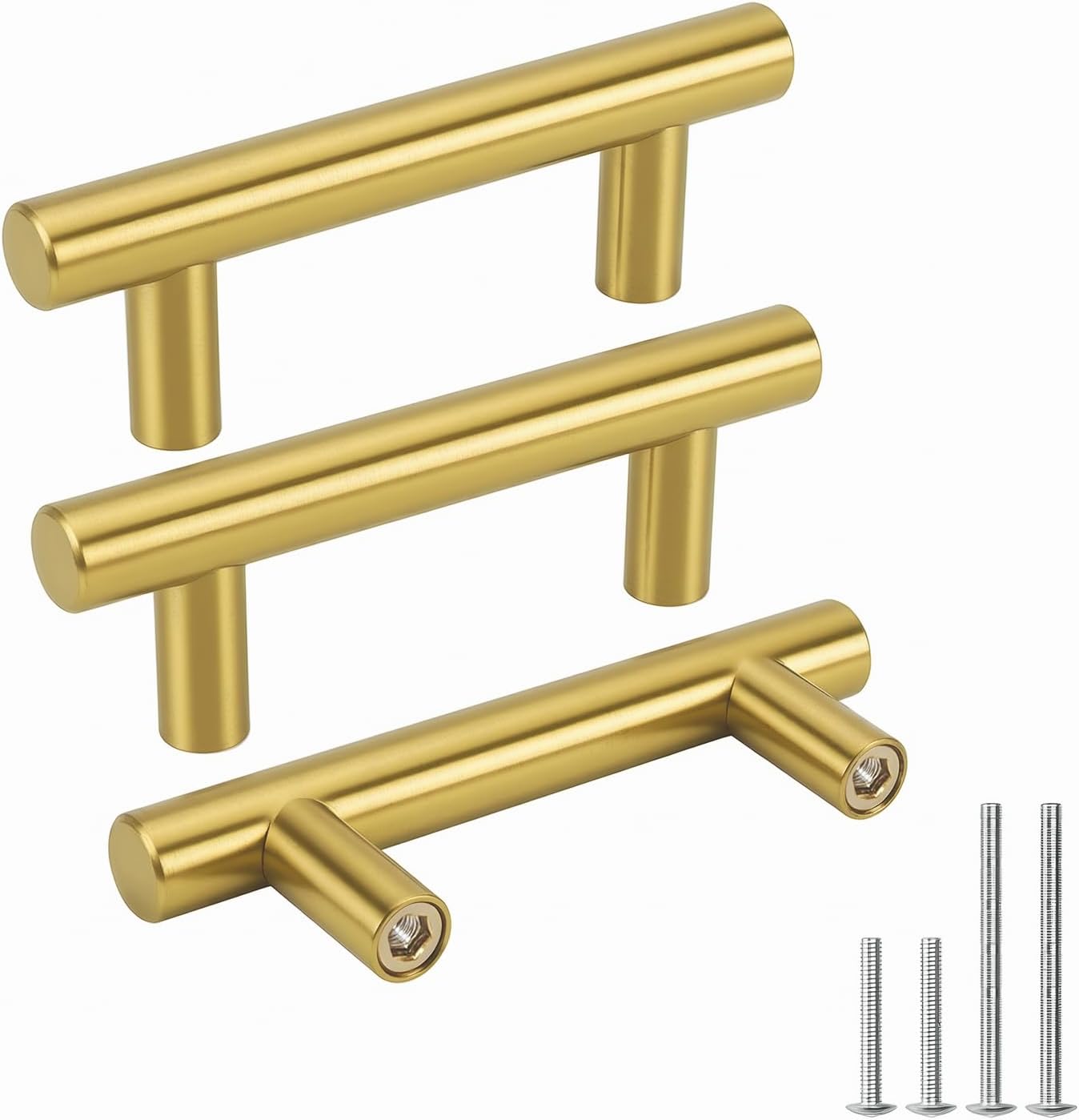 10 Pack 3 inch Gold Cabinet Handles Brushed Gold Cabinet Pulls