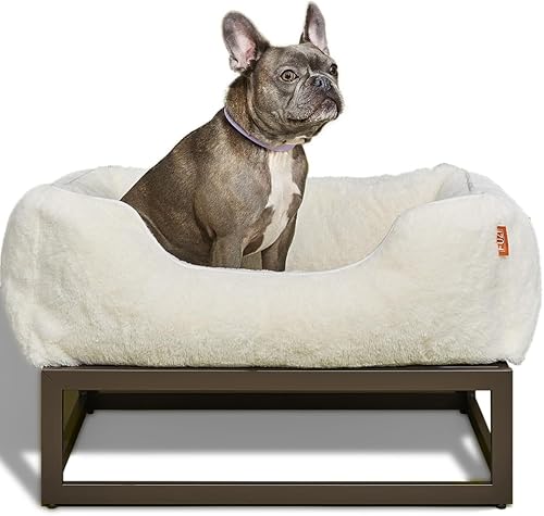 Miniatura 30 de FUZI Cama elevada para perro pequeña, camas elevadas de lujo, funda de cama extraíble y lavable a máquina, cama ortopédica para interiores y Gris