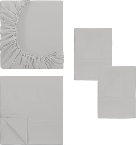 Miniatura 8 de Modern Threads - Sábanas de microfibra suave, incluye sábana encimera, sábana bajera con bolsillos profundos y fundas de almohada, color azul vapor,