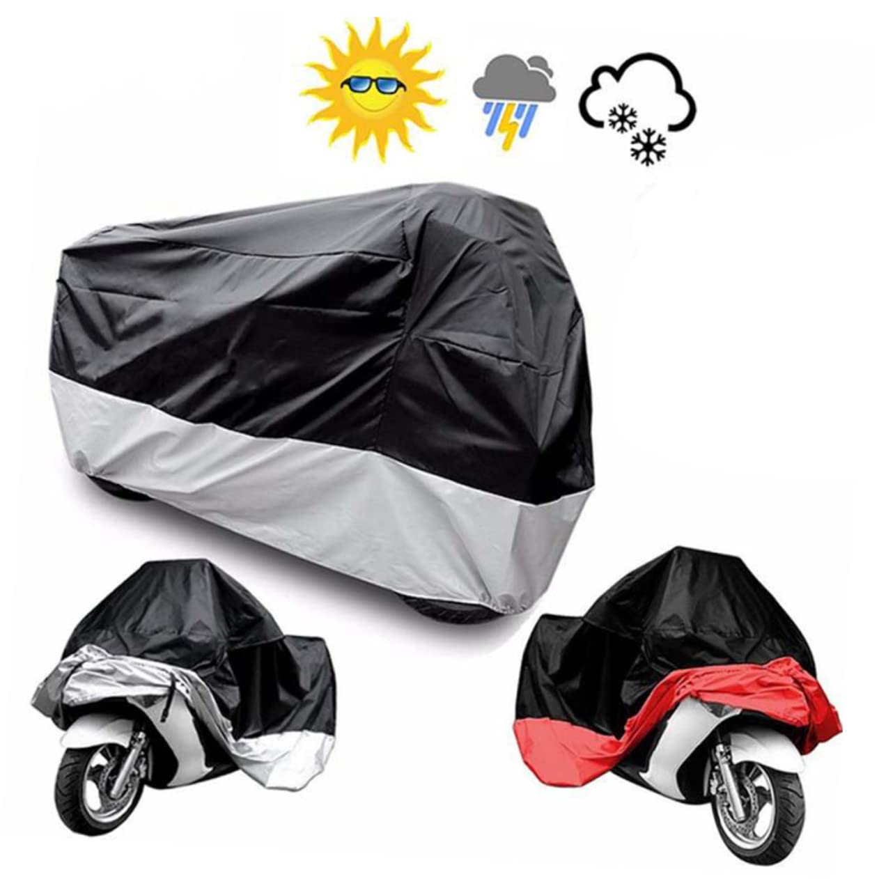 Cabilock Funda Protectora Para Moto Protección Solar Lluvia Para Motocicletas Scooters y Atv Xxxxl