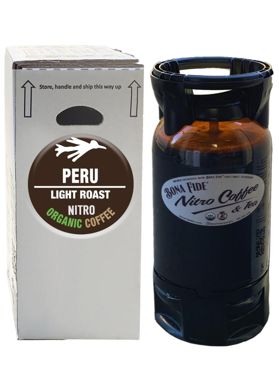 Nitro Cold Brew Coffee, Organic Peru, Keg 5 Gal, Draft Coffee On Tap