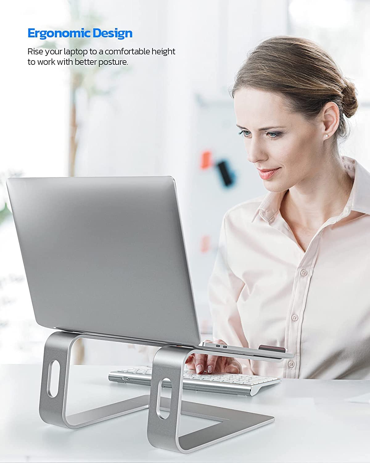 Nulaxy Supporto per computer portatile Stand, Supporto, Riser Compatibile con Dell, HP, Samsung, Lenovo Tutti I Computer Portatili 10-16" (Argento