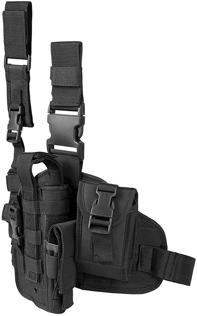 ACEXIER Tactical Drop Leg Holster con Estuche de Revista Militar Tactical MOLLE Pistola Pistola Pistola Muslo Pistola Pistolera Panel de Plataforma Ajustable para diestros
