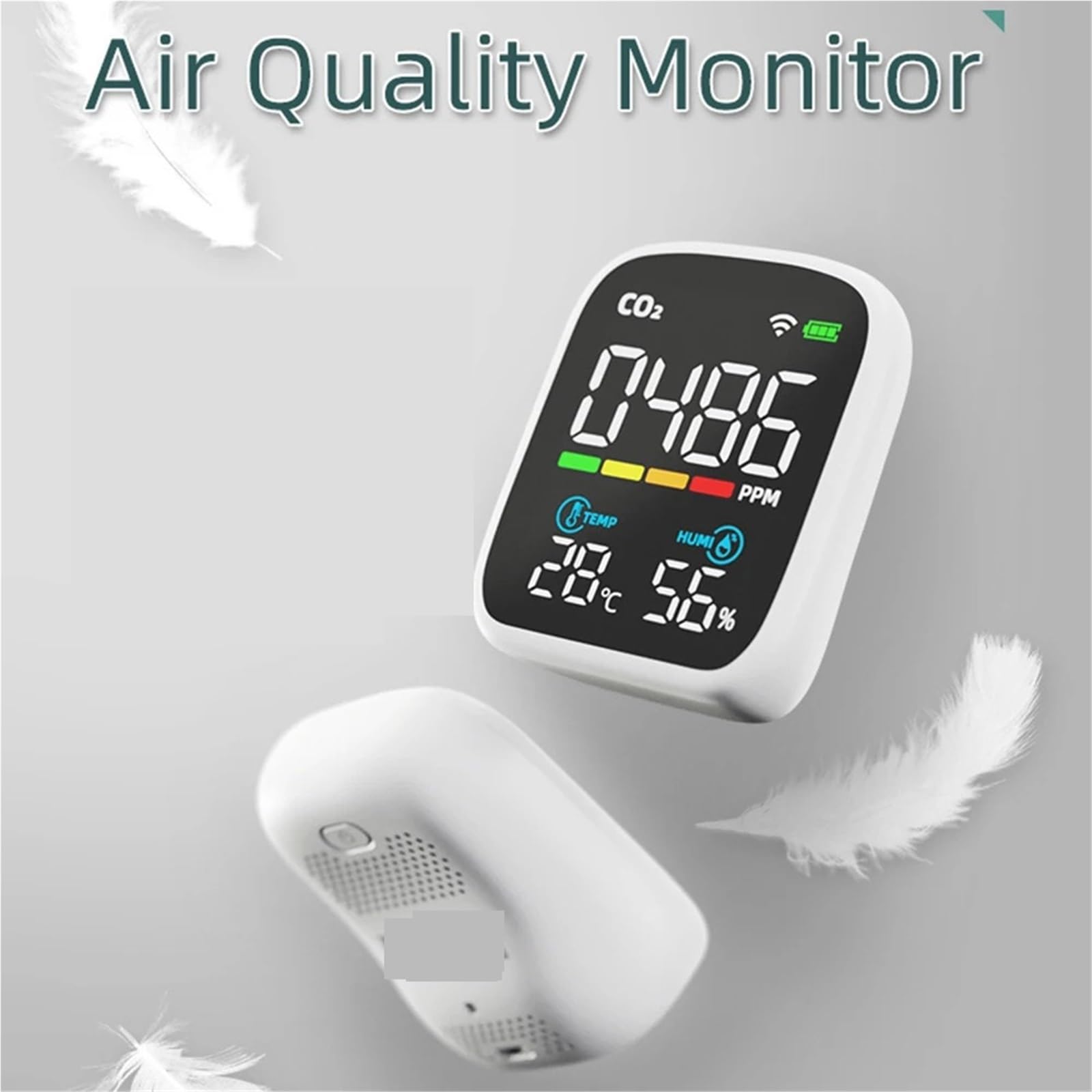 Compteurs de qualité de l'air, Testeur de qualité de l'air PM2.5 Analyseur de pollution atmosphérique CO2 Testeur de température et d'humidité(CO2)
