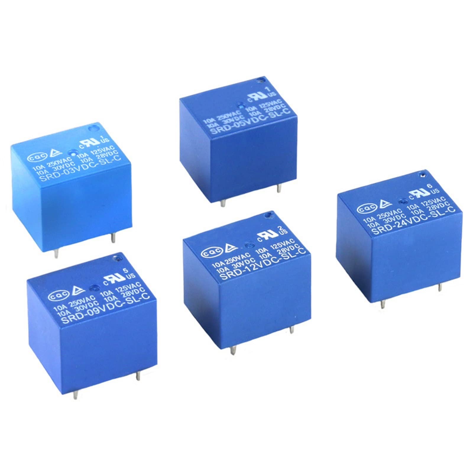 QEFHSVVZE 5PCS T73 SRD Relays 5Pin SRD-03VDC-SL-C SRD-05VDC-SL-C SRD-06VDC-SL-C SRD-9VDC-SL-C 3V 5V 6V 9V 10A 250VAC(6V)