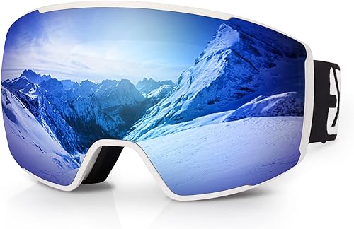 Miniatura 1 de EXP VISION Gafas de esquí magnéticas de snowboard sin marco para hombres y mujeres, OTG anti niebla intercambiable