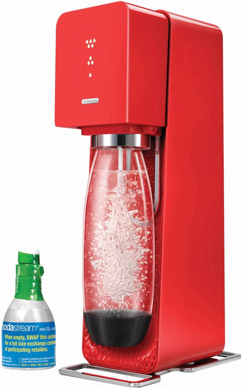 SodaStream Source Home Soda Maker Starter Kit, Red