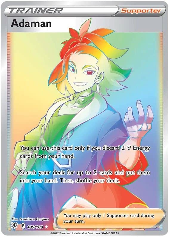 Adaman 199/189 Rare Rainbow Pokemon Card (SWSH Astral Radiance) + TitanCards® Toploader Toys & Games