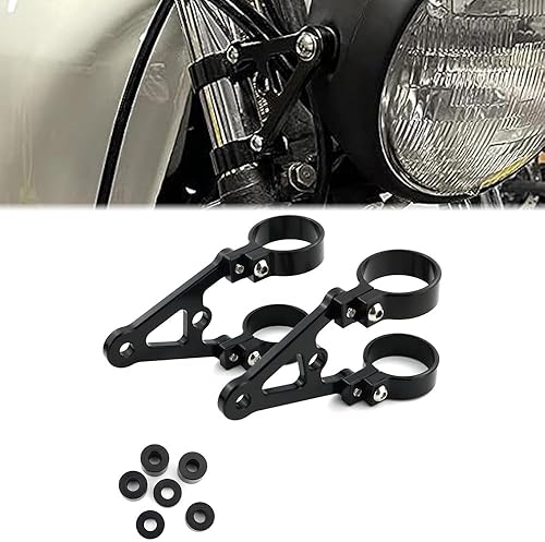 Xitomer 1 par para tubos de horquilla delantera de 1.969 in, soportes de faros delanteros de montaje CNC, soporte para lámpara de cabeza para faros