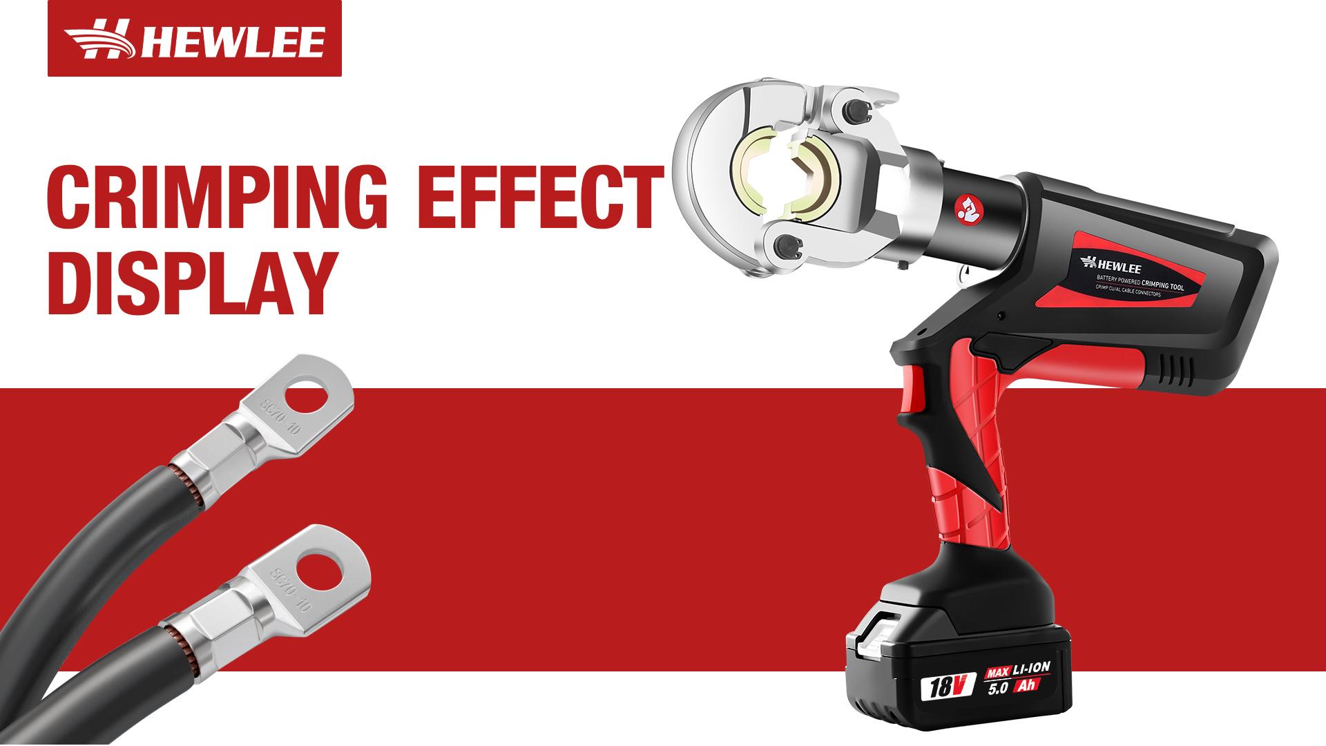 HHEWLEE Electric Wire Cable Crimper Battery Powered