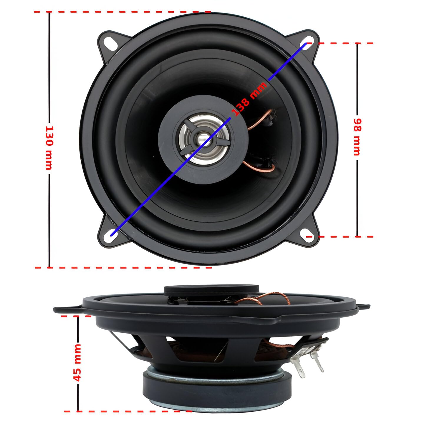 Sound Way - Altoparlanti casse con adattatori da 13 cm compatibili con Fiat Doblò/Fiorino/Qubo - Citroen Nemo - - Peugeot Bipper